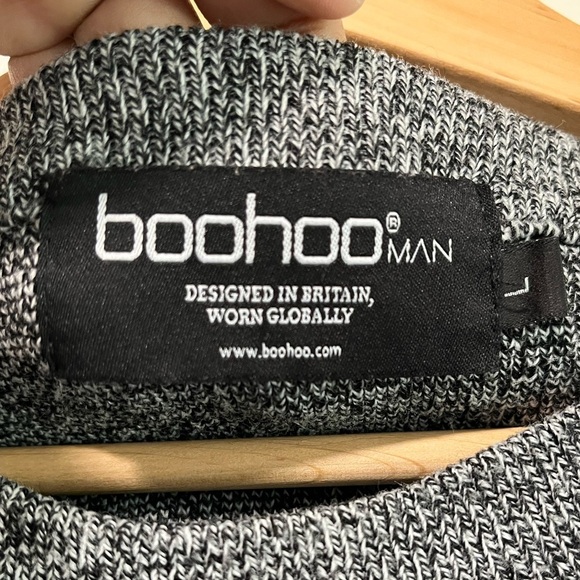 BoohooMAN Gray Knit Sweater - Men’s Size L - Picture 4 of 11